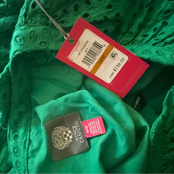 Vince Camuto Green Ruffled Tie Front Sundress Resort Wear Cruise Party - Picture 3 of 5